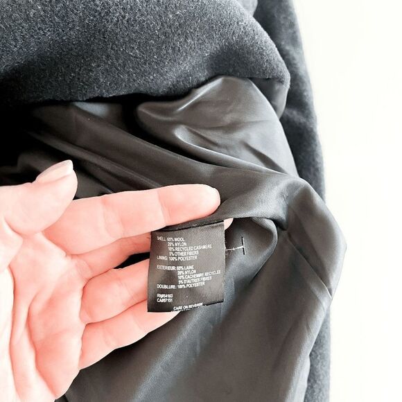 Karl Lagerfeld Womens Double Breasted Coat Jacket Notch Lapel Charcoal Small - Picture 4 of 8